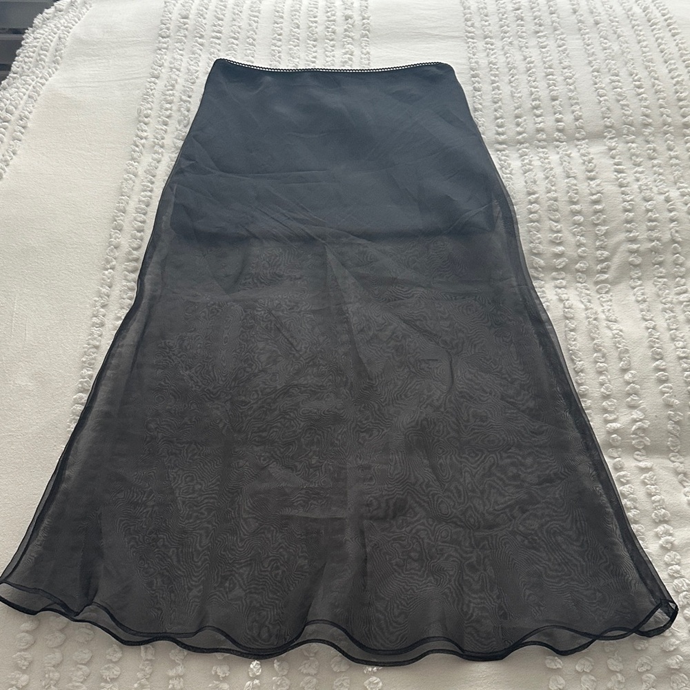 Line & Dot Denman Sheer Black Maxi Skirt Sz M - Picture 5 of 15